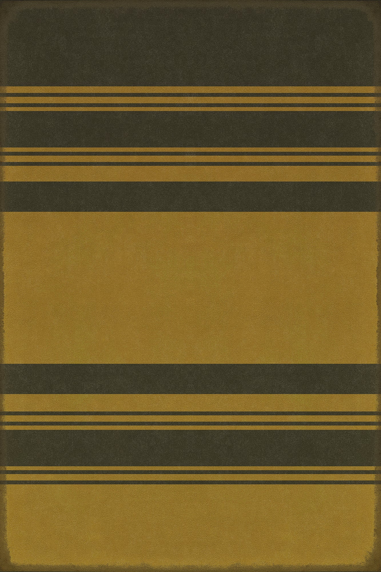Pattern 50 Organic Stripes Black and Yellow 20x30 Vintage Vinyl Floorcloth