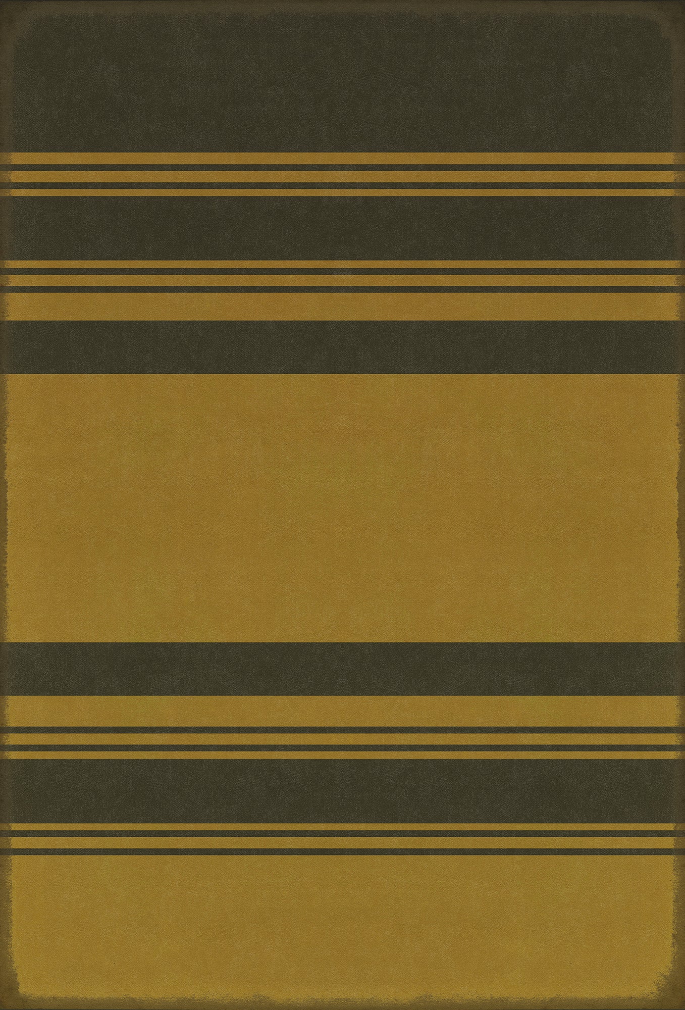 Pattern 50 Organic Stripes Black and Yellow 38x56 Vintage Vinyl Floorcloth