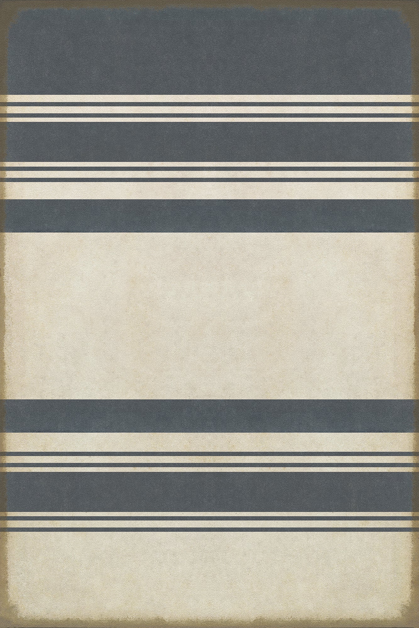 Pattern 50 Organic Stripes Blue and White 20x30 Vintage Vinyl Floorcloth