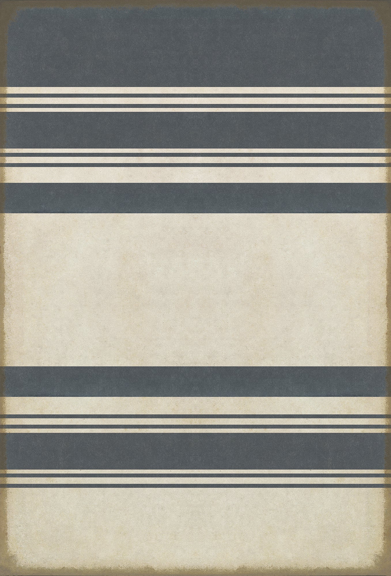 Pattern 50 Organic Stripes Blue and White 38x56 Vintage Vinyl Floorcloth