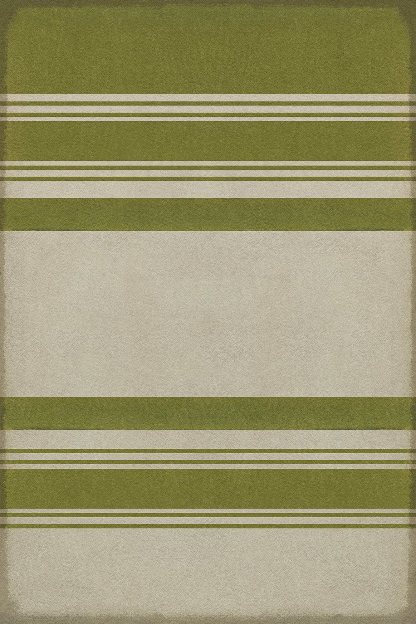 Pattern 50 Organic Stripes Green and White 20x30 Vintage Vinyl Floorcloth