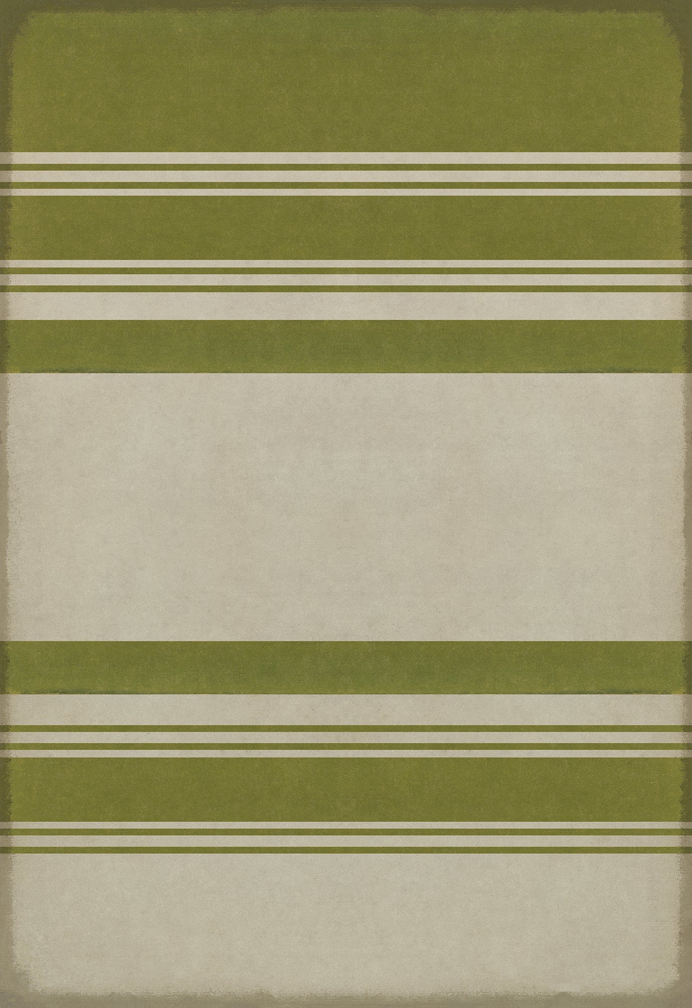 Pattern 50 Organic Stripes Green and White 70x102 Vintage Vinyl Floorcloth