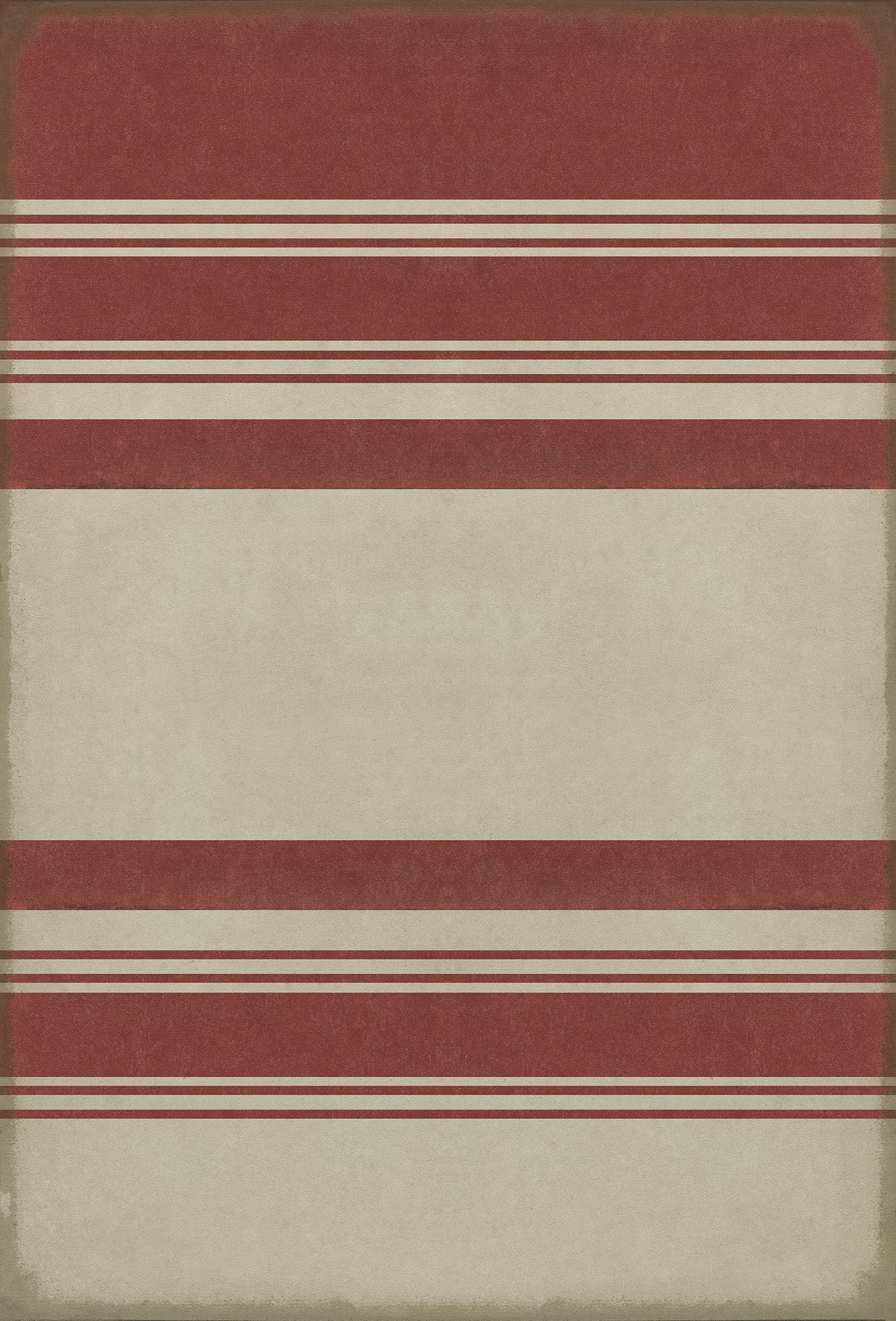Pattern 50 Organic Stripes Red and White 38x56 Vintage Vinyl Floorcloth