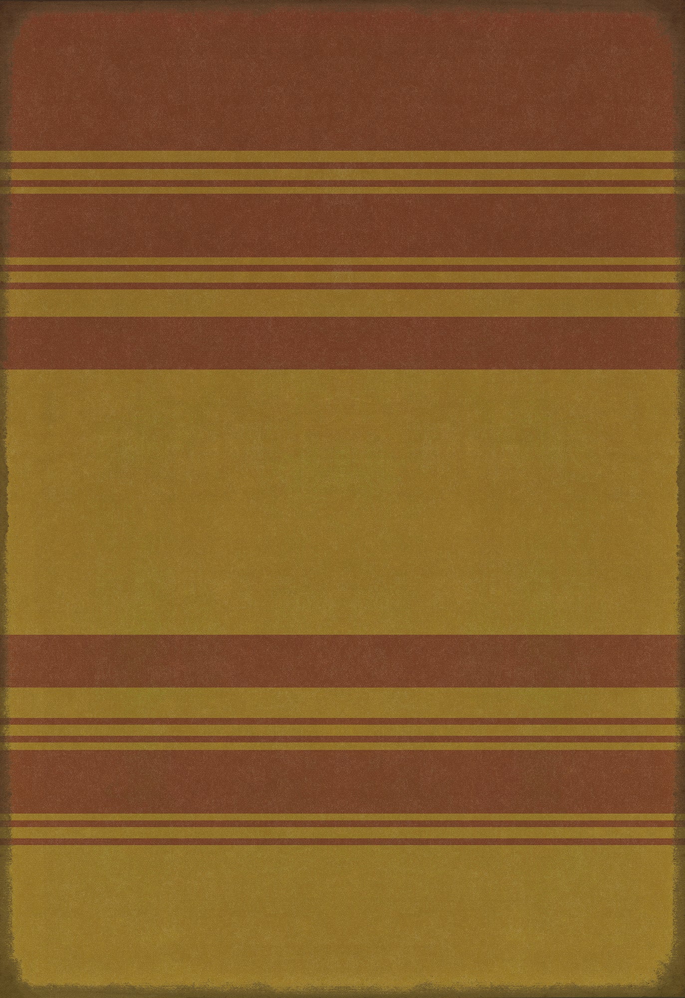 Pattern 50 Organic Stripes Red and Yellow 70x102 Vintage Vinyl Floorcloth