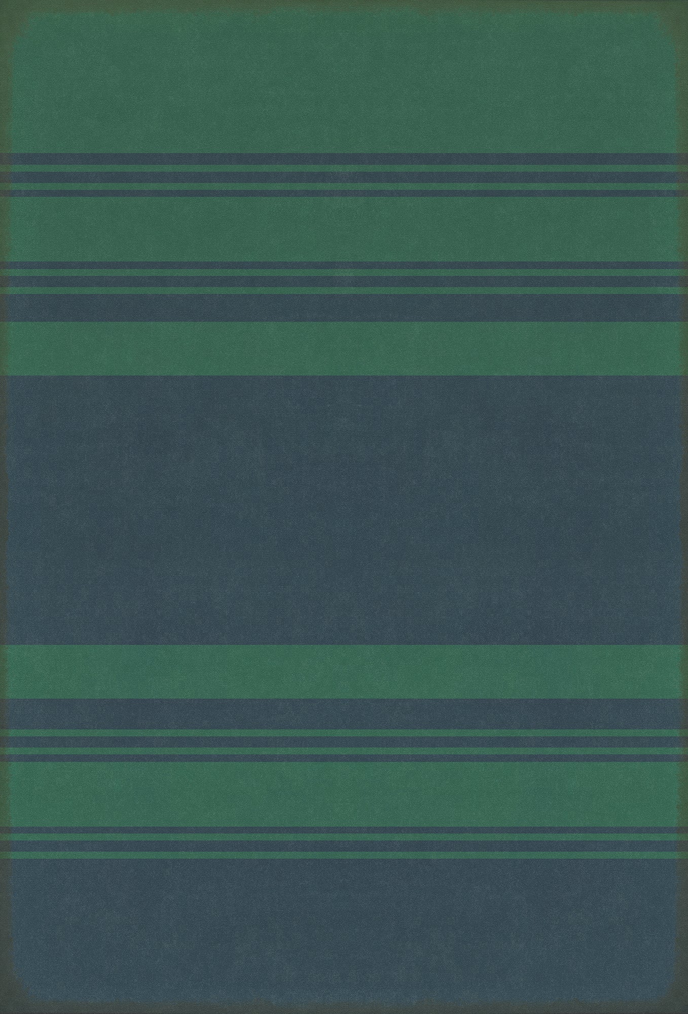 Pattern 50 Organic Stripes Teal and Blue 38x56 Vintage Vinyl Floorcloth
