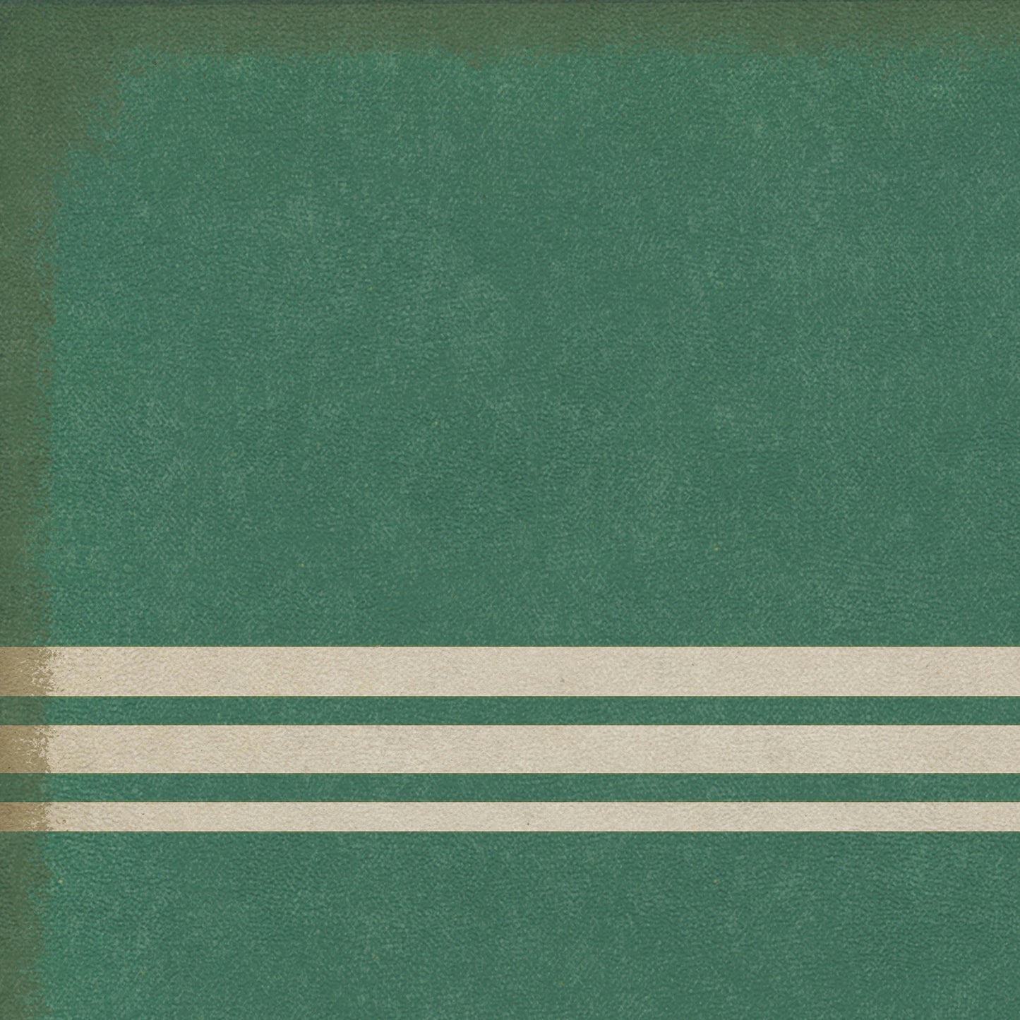 Pattern 50 Organic Stripes Teal and White 38x56 Vintage Vinyl Floorcloth