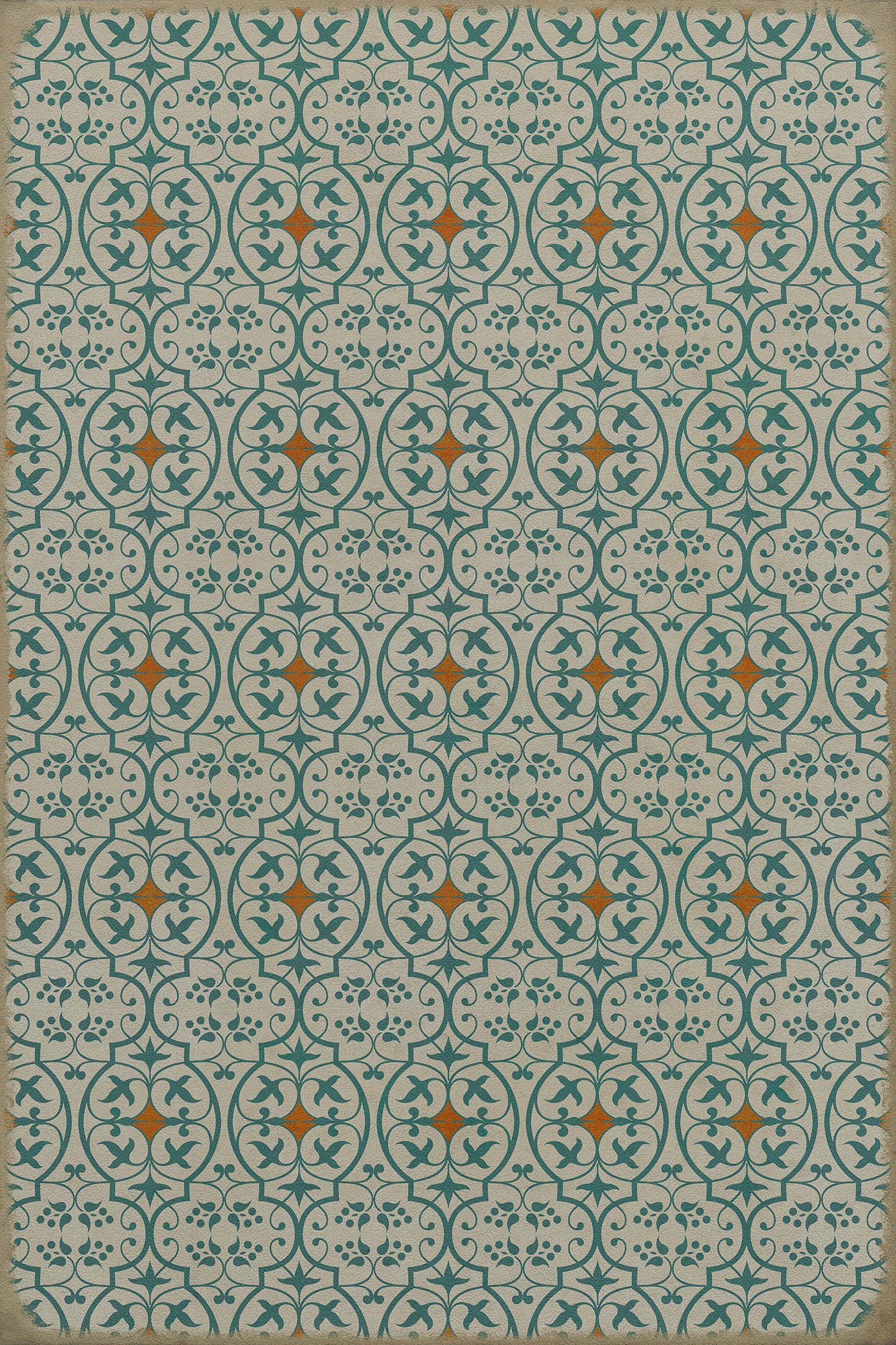 Pattern 51 And I love her 20x30 Vintage Vinyl Floorcloth