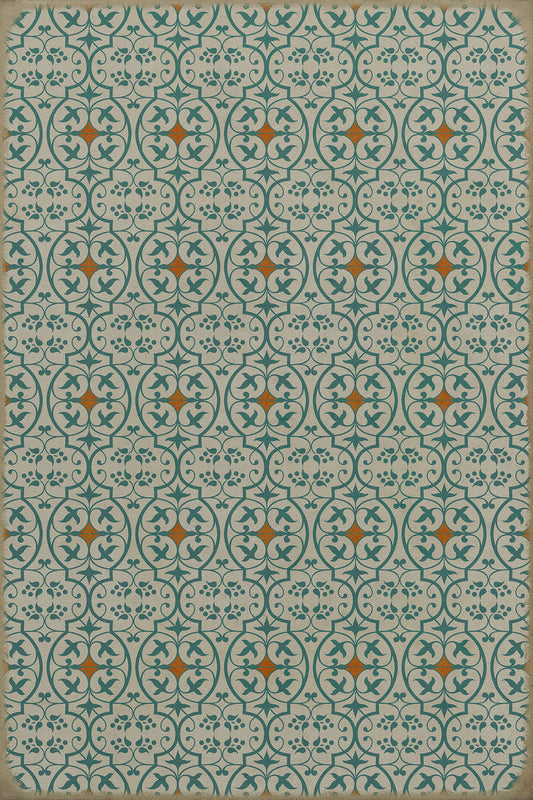 Pattern 51 And I love her 20x30 Vintage Vinyl Floorcloth