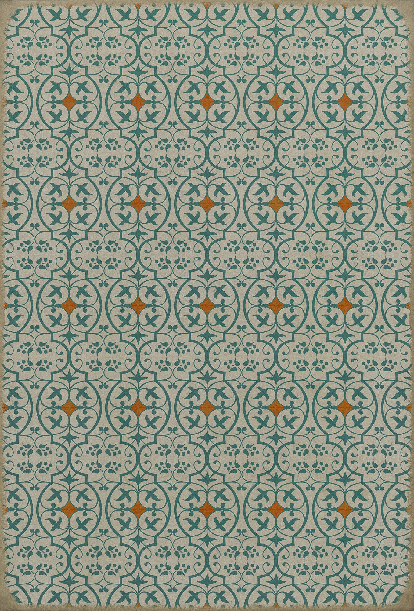 Pattern 51 And I love her 38x56 Vintage Vinyl Floorcloth