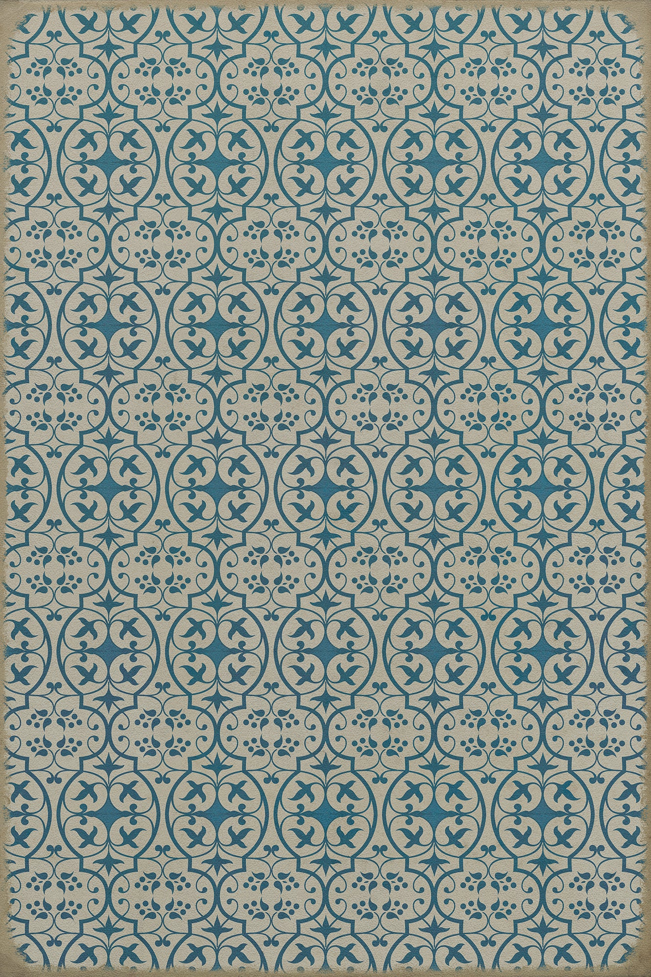 Pattern 51 China Cup 20x30 Vintage Vinyl Floorcloth