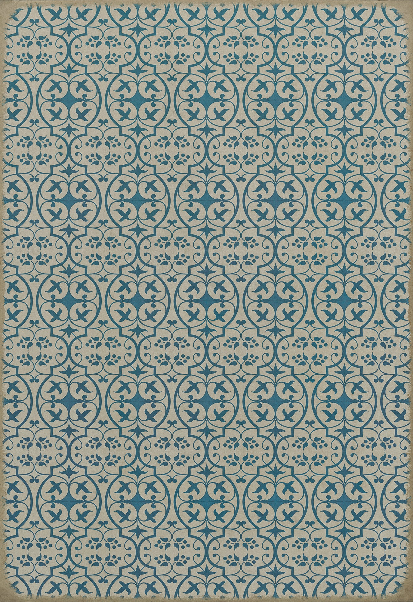 Pattern 51 China Cup 70x102 Vintage Vinyl Floorcloth