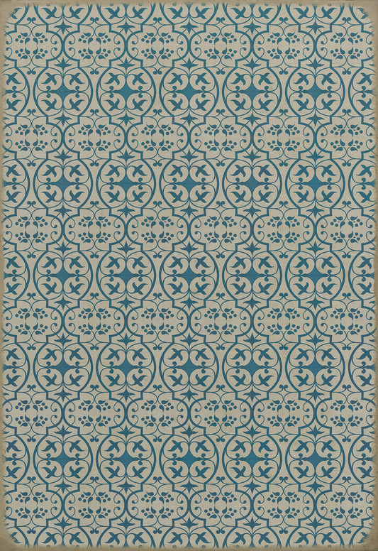 Pattern 51 China Cup 70x102 Vintage Vinyl Floorcloth