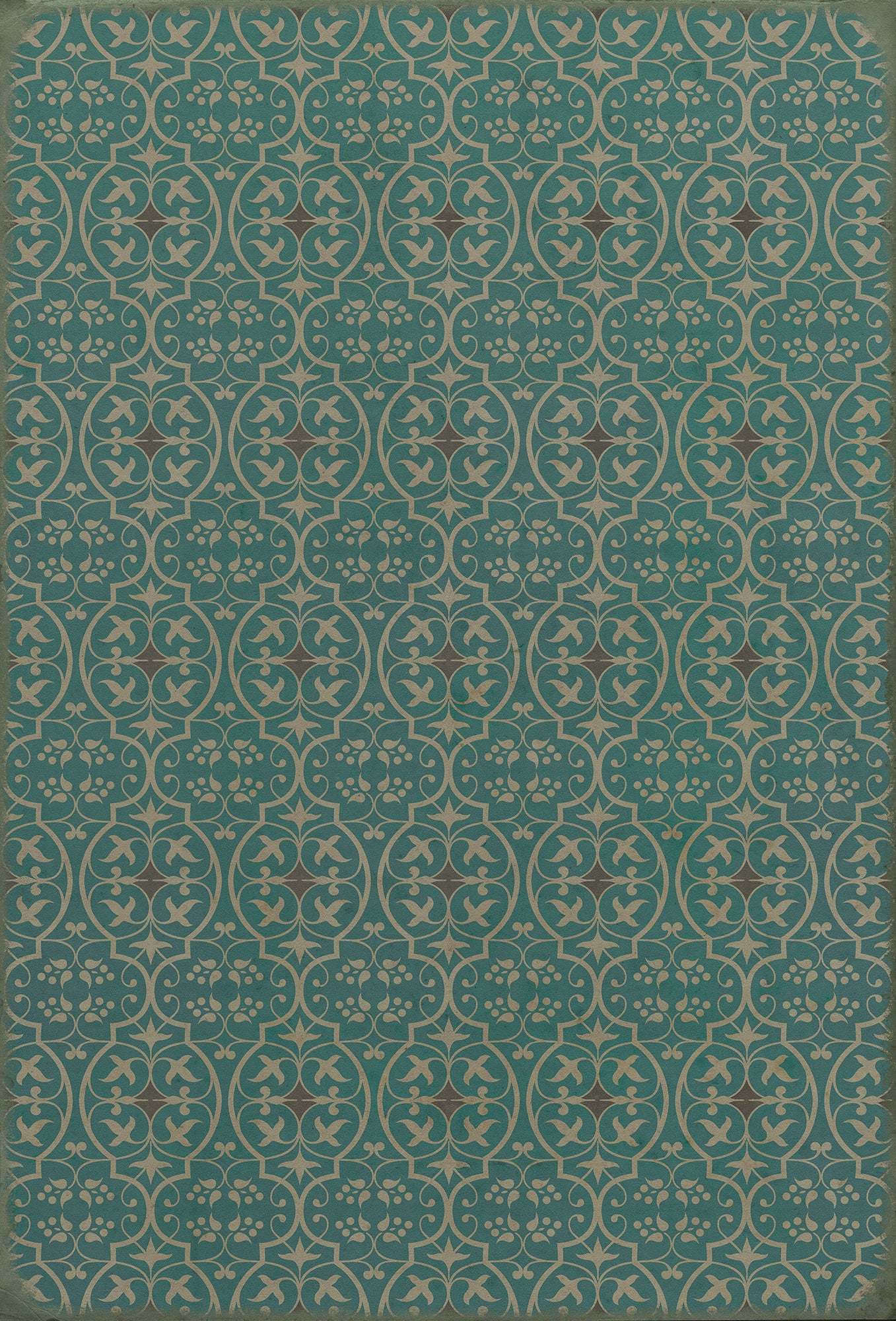 Pattern 51 Echo in the Memory 38x56 Vintage Vinyl Floorcloth