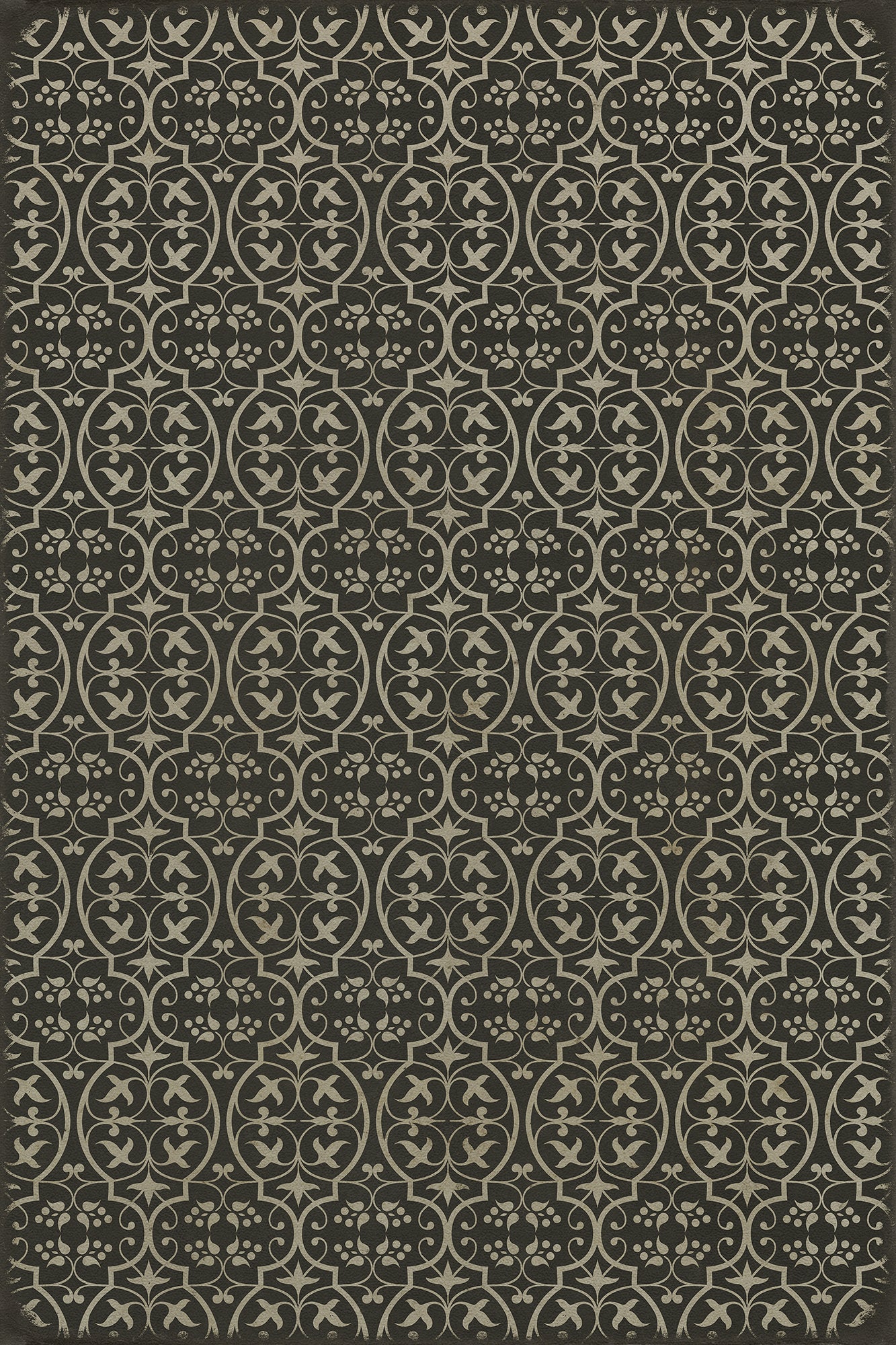 Pattern 51 He kindly stopped for me 20x30 Vintage Vinyl Floorcloth
