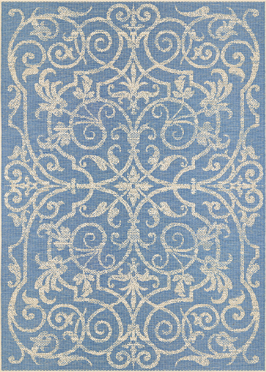 Couristan Monaco Summer Quay Ivory-Sapphire Rug 2' x 3'7"
