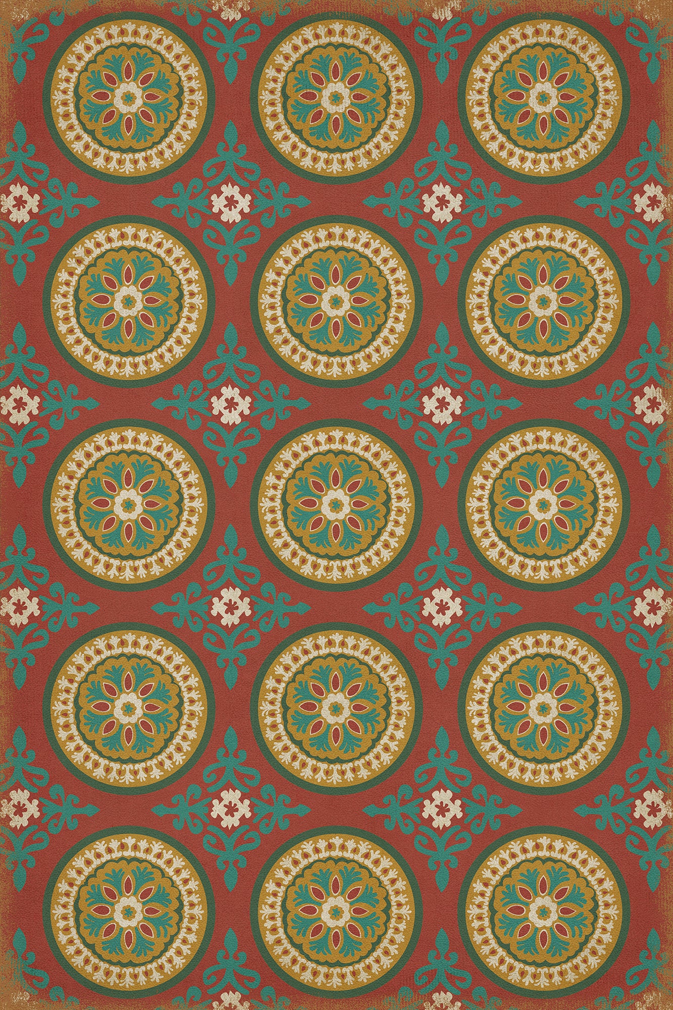 Pattern 43 Awakening 20x30 Vintage Vinyl Floorcloth