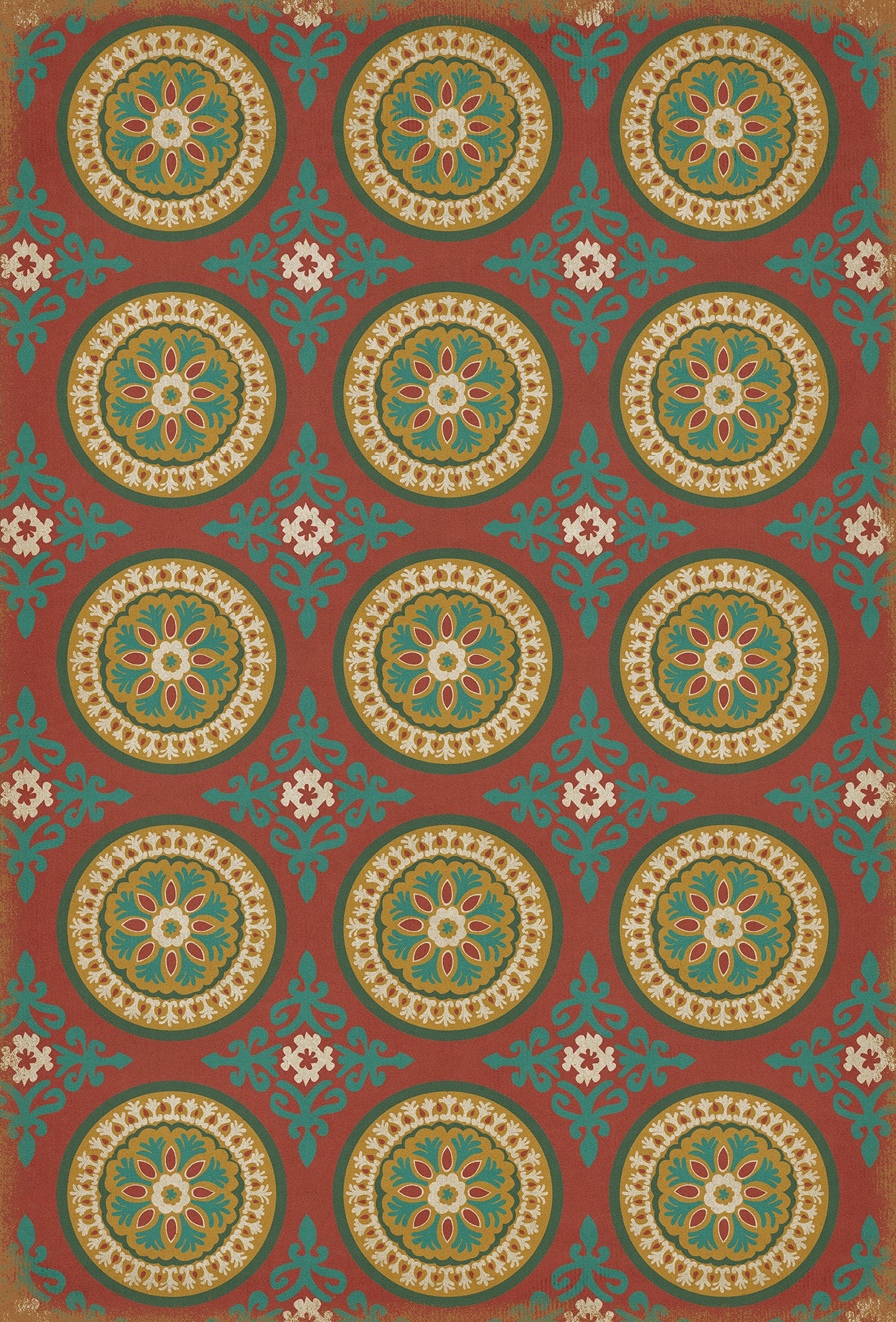 Pattern 43 Awakening 38x56 Vintage Vinyl Floorcloth