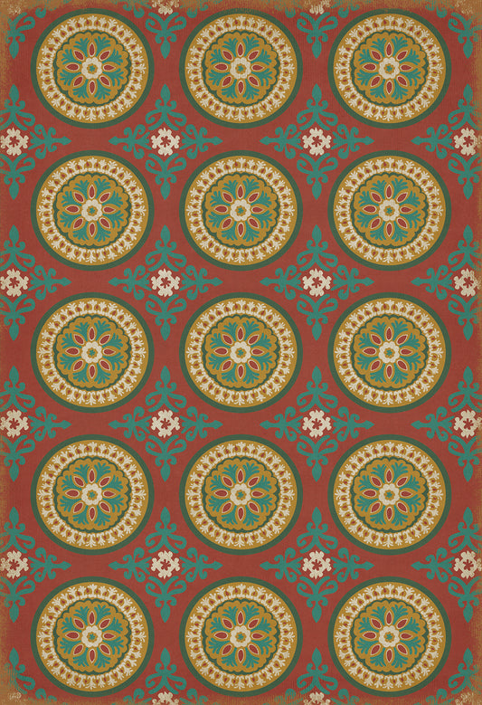 Pattern 43 Awakening 52x76 Vintage Vinyl Floorcloth