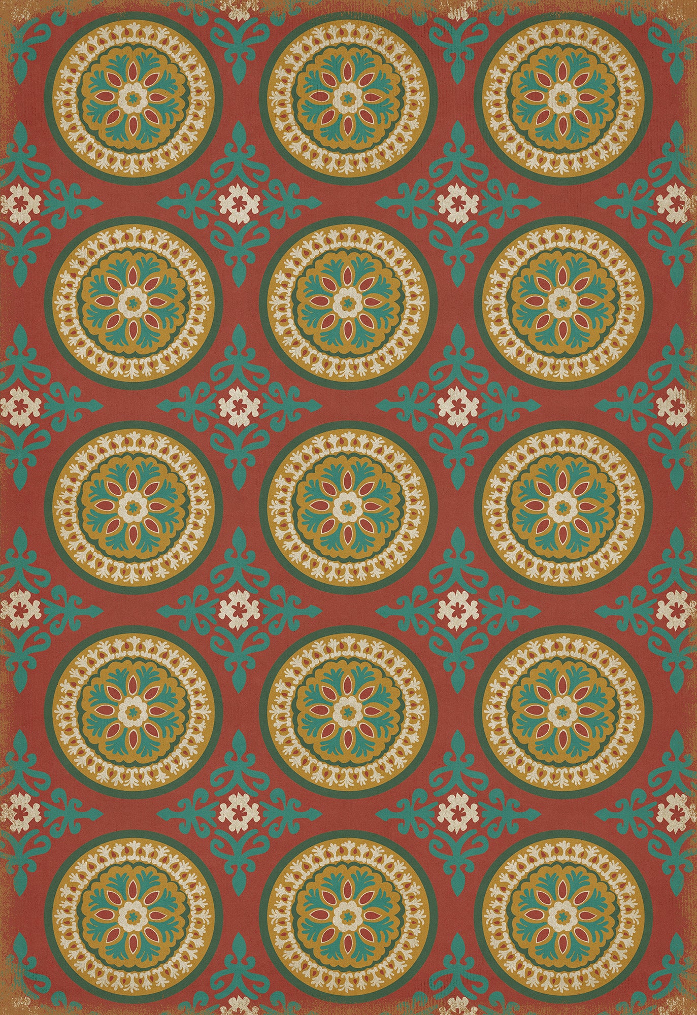 Pattern 43 Awakening 70x102 Vintage Vinyl Floorcloth