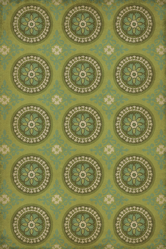 Pattern 43 Dharma 20x30 Vintage Vinyl Floorcloth