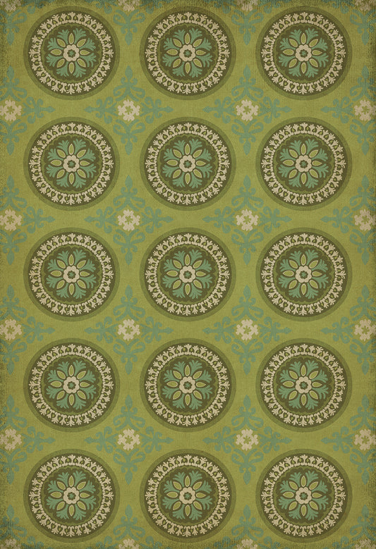 Pattern 43 Dharma 52x76 Vintage Vinyl Floorcloth