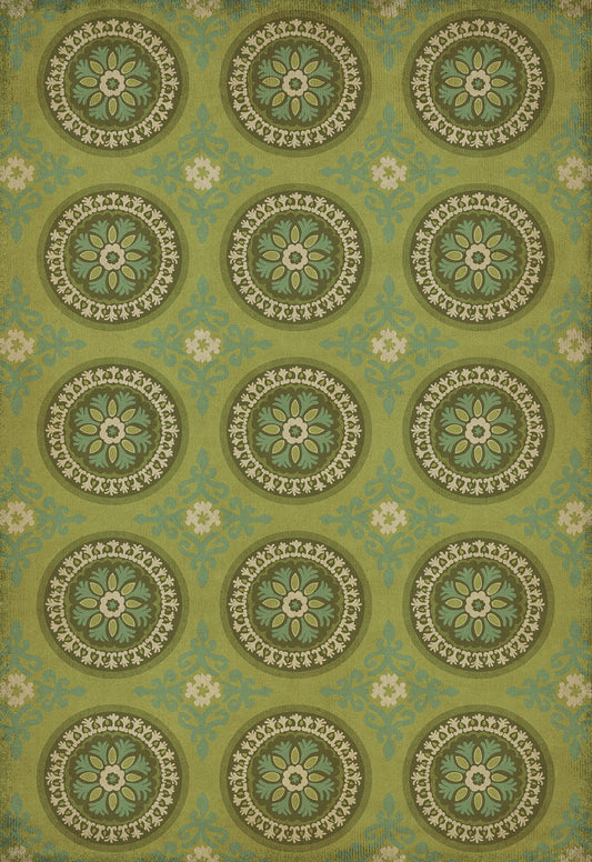 Pattern 43 Dharma 70x102 Vintage Vinyl Floorcloth