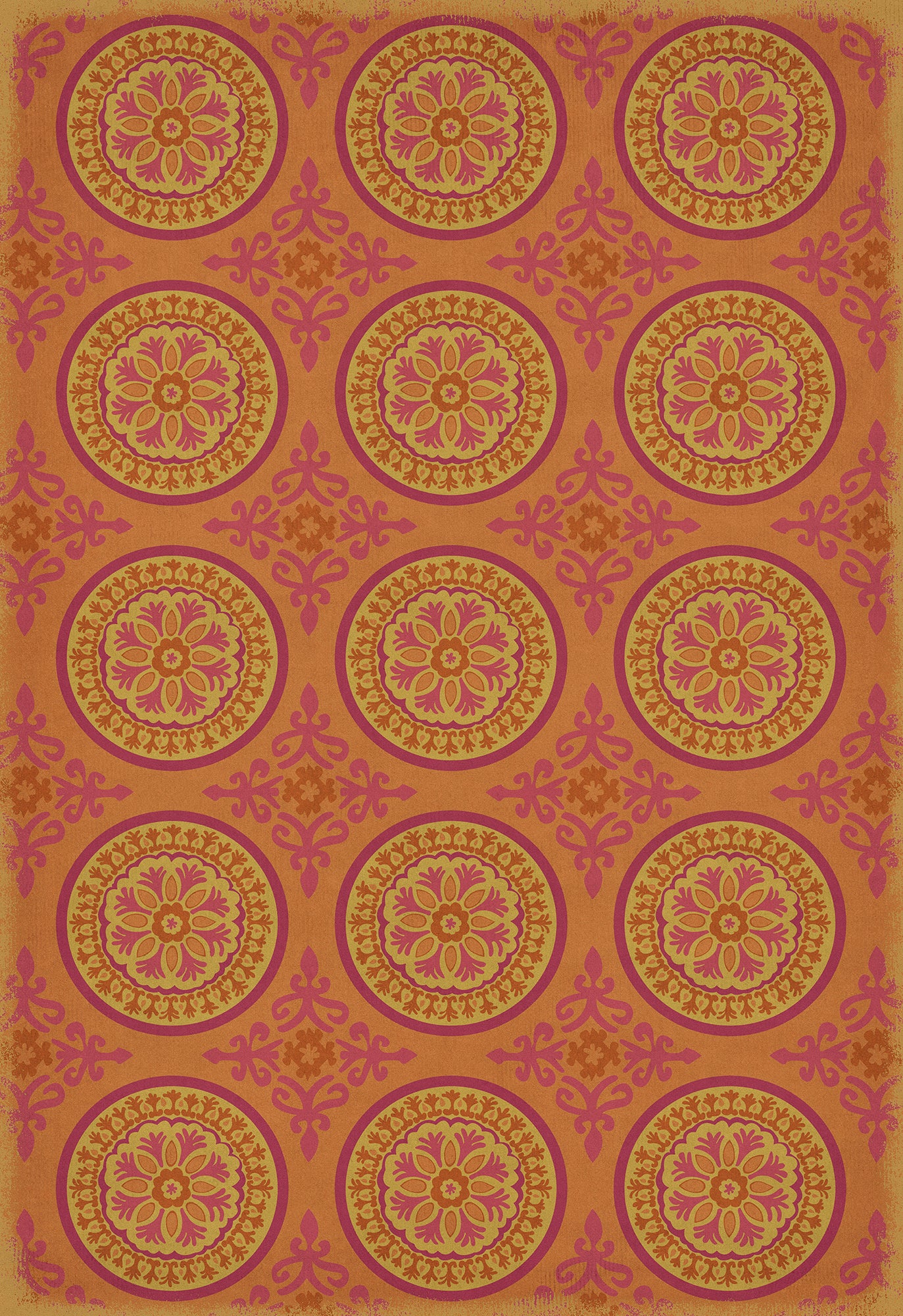 Pattern 43 Enlightenment 70x102 Vintage Vinyl Floorcloth