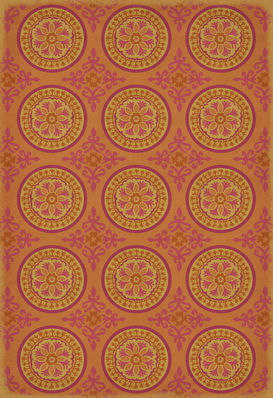 Pattern 43 Enlightenment 70x102 Vintage Vinyl Floorcloth