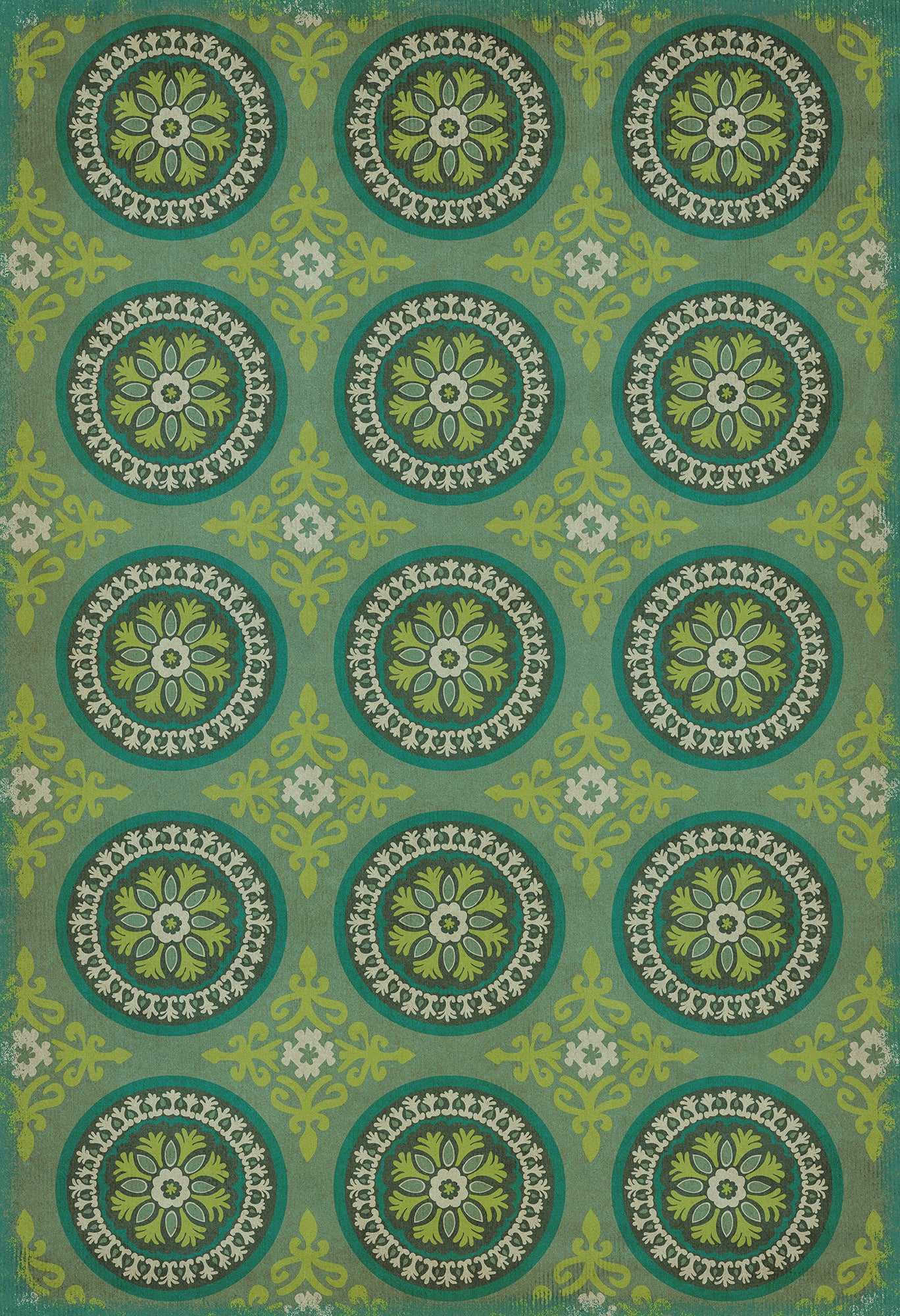 Pattern 43 Nirvana 52x76 Vintage Vinyl Floorcloth