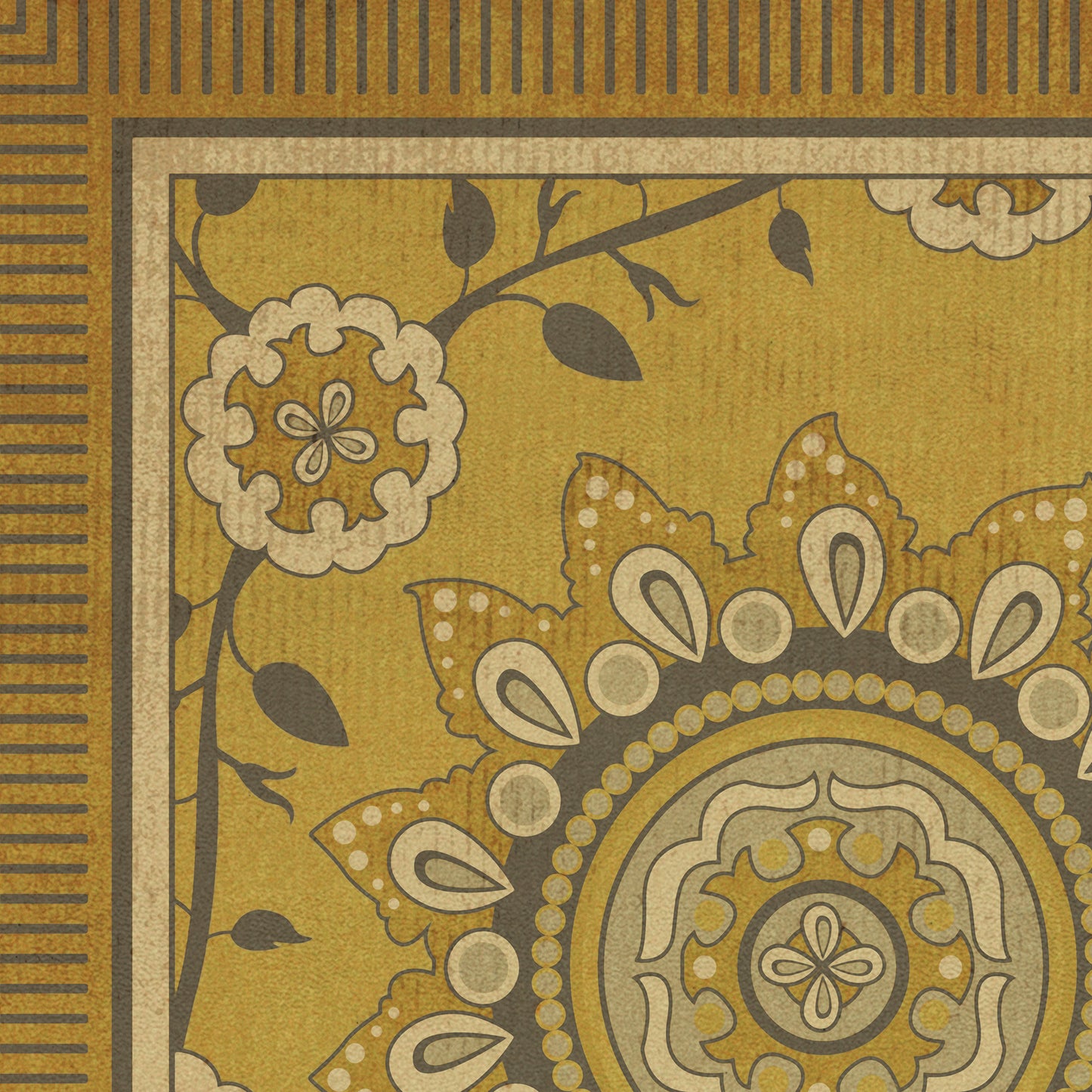 Pattern 44 Holein 38x56 Vintage Vinyl Floorcloth