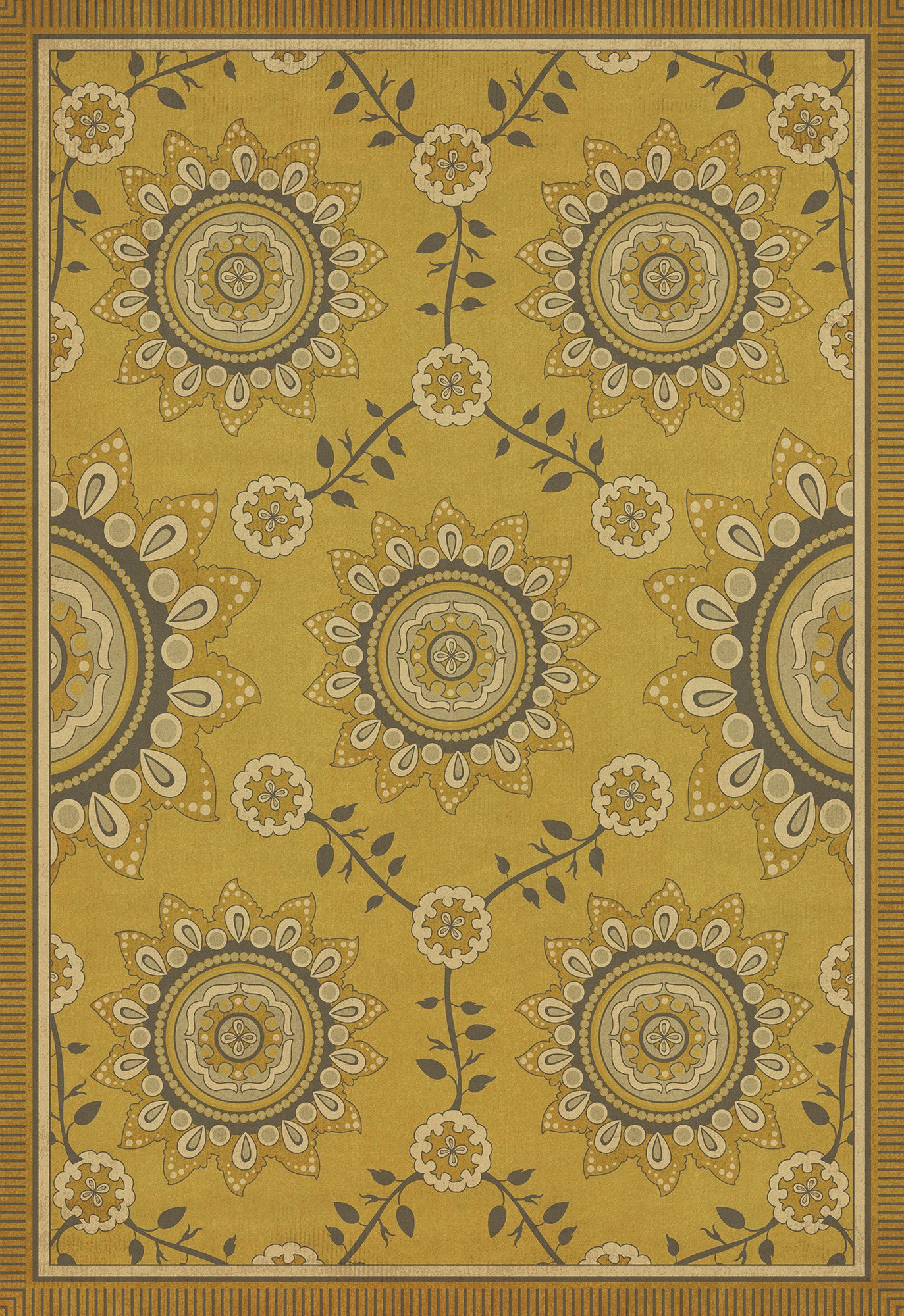 Pattern 44 Holein 70x102 Vintage Vinyl Floorcloth