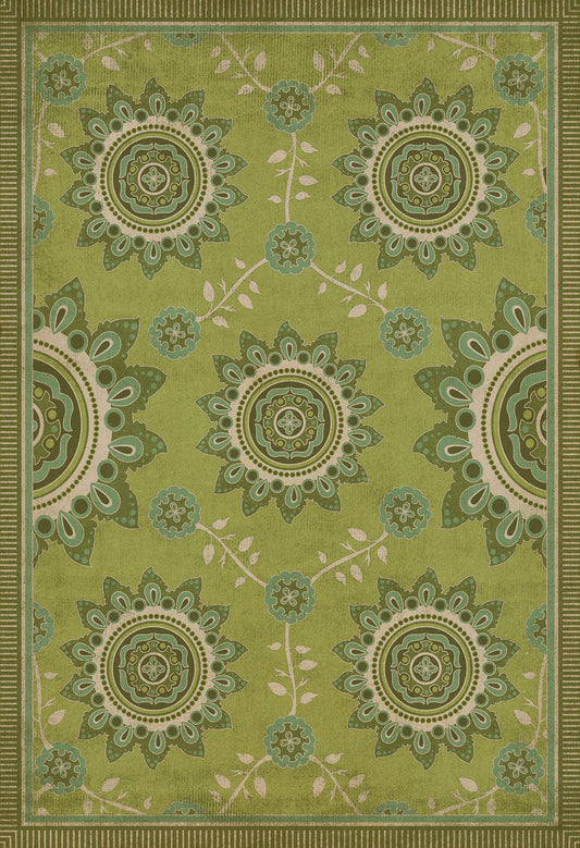 Pattern 44 Sashiko 52x76 Vintage Vinyl Floorcloth