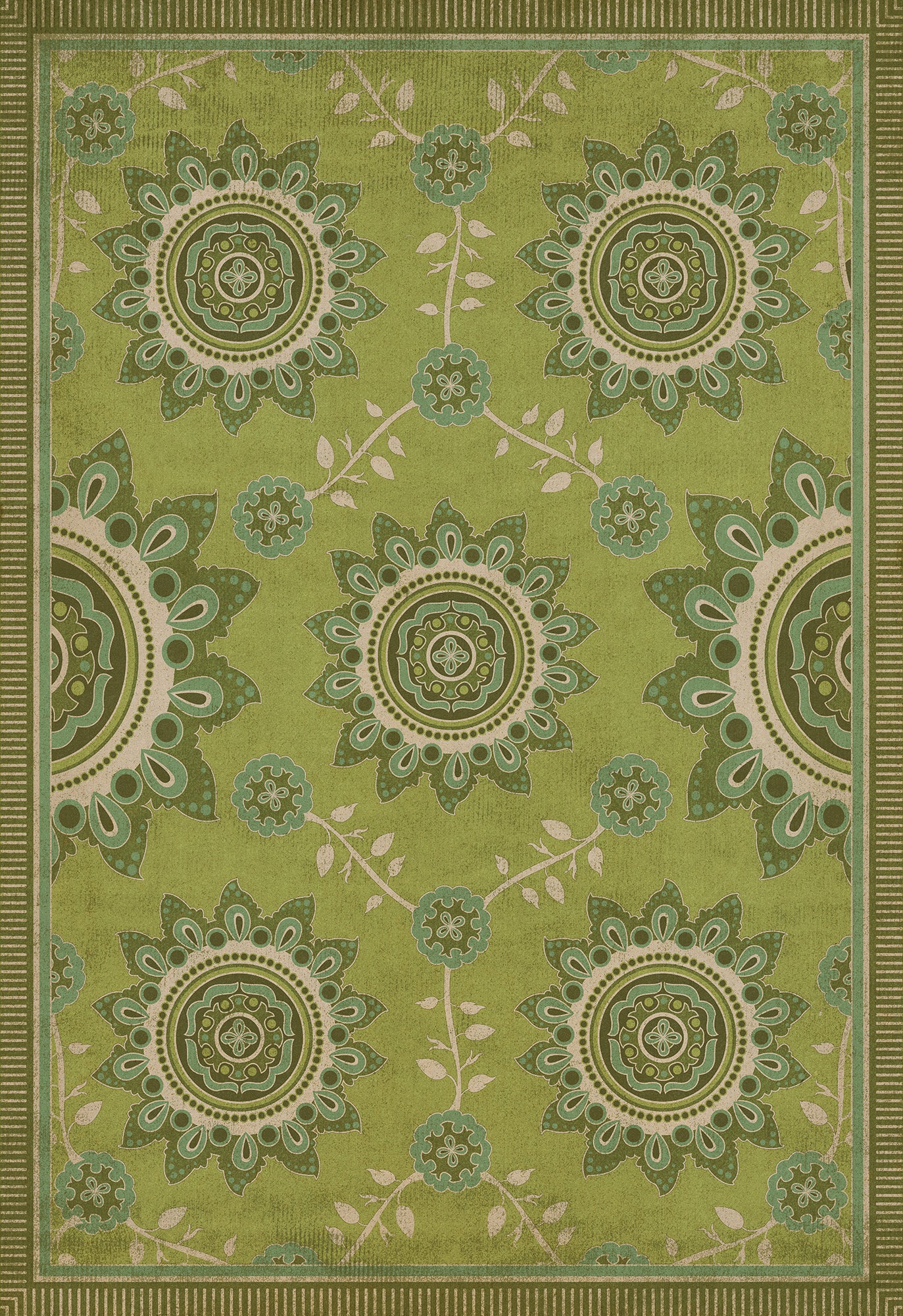Pattern 44 Sashiko 70x102 Vintage Vinyl Floorcloth