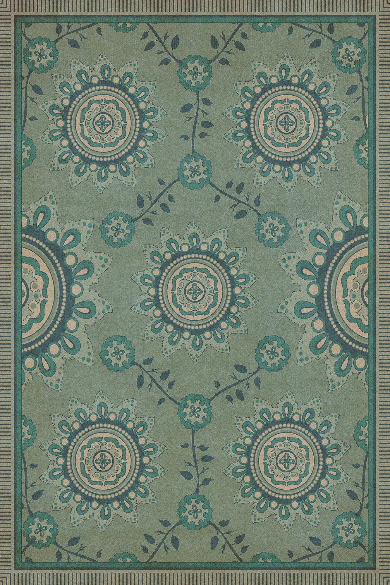 Pattern 44 Shisha 20x30 Vintage Vinyl Floorcloth