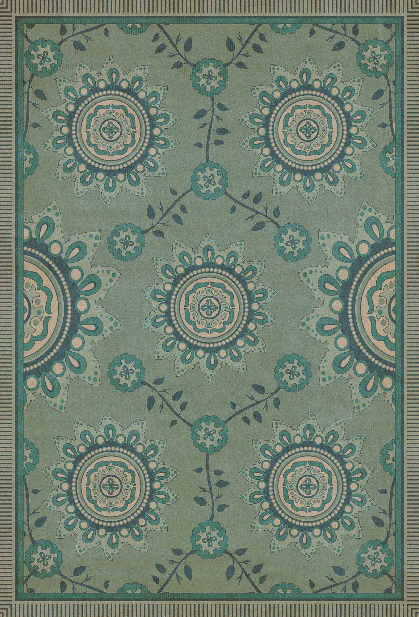 Pattern 44 Shisha 38x56 Vintage Vinyl Floorcloth