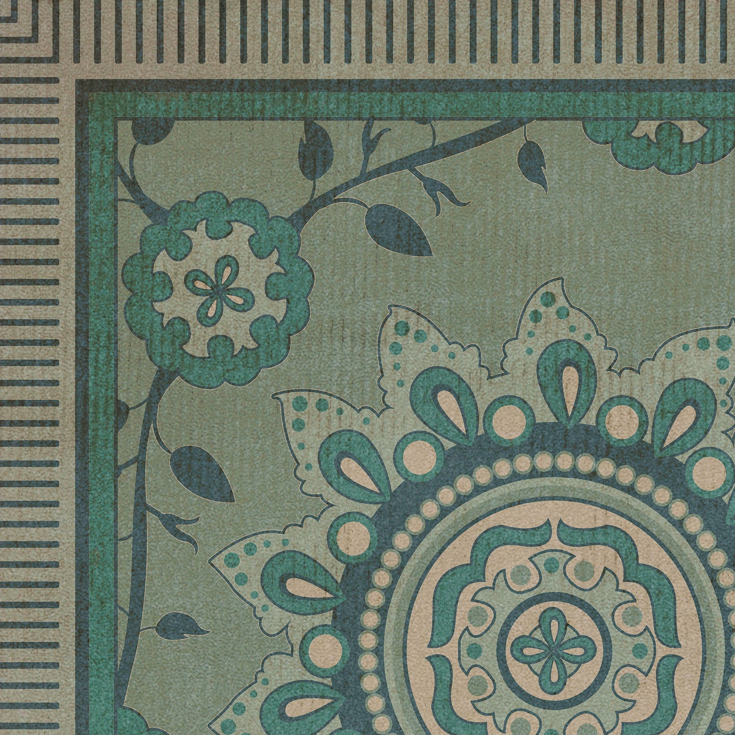 Pattern 44 Shisha 38x56 Vintage Vinyl Floorcloth