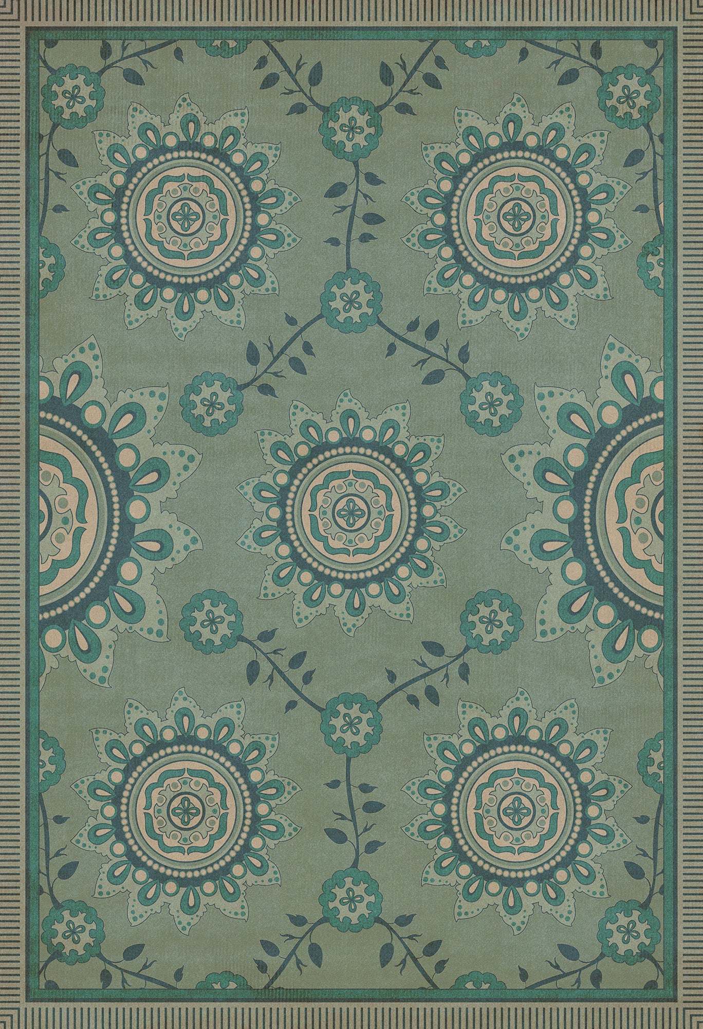 Pattern 44 Shisha 52x76 Vintage Vinyl Floorcloth