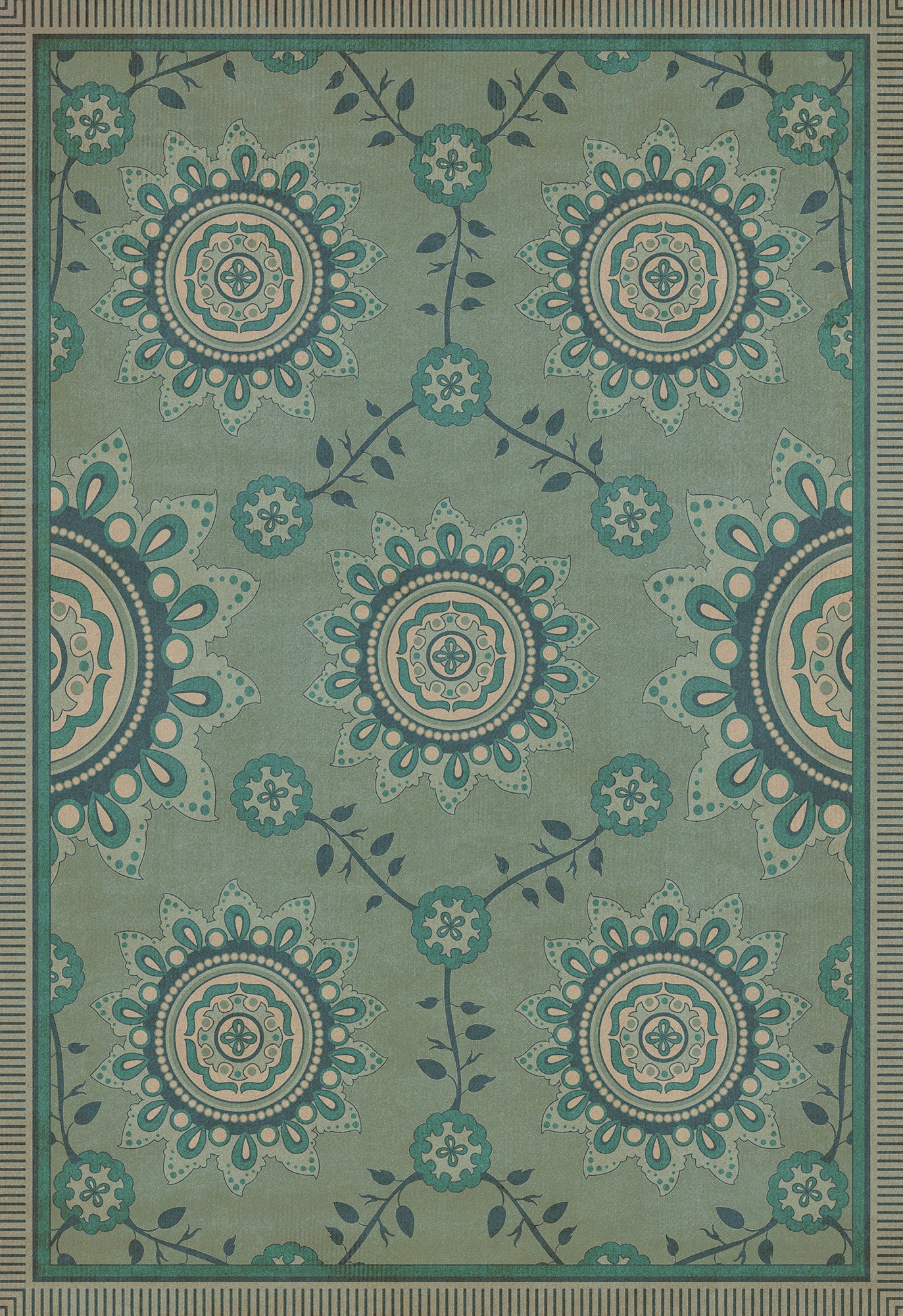 Pattern 44 Shisha 70x102 Vintage Vinyl Floorcloth