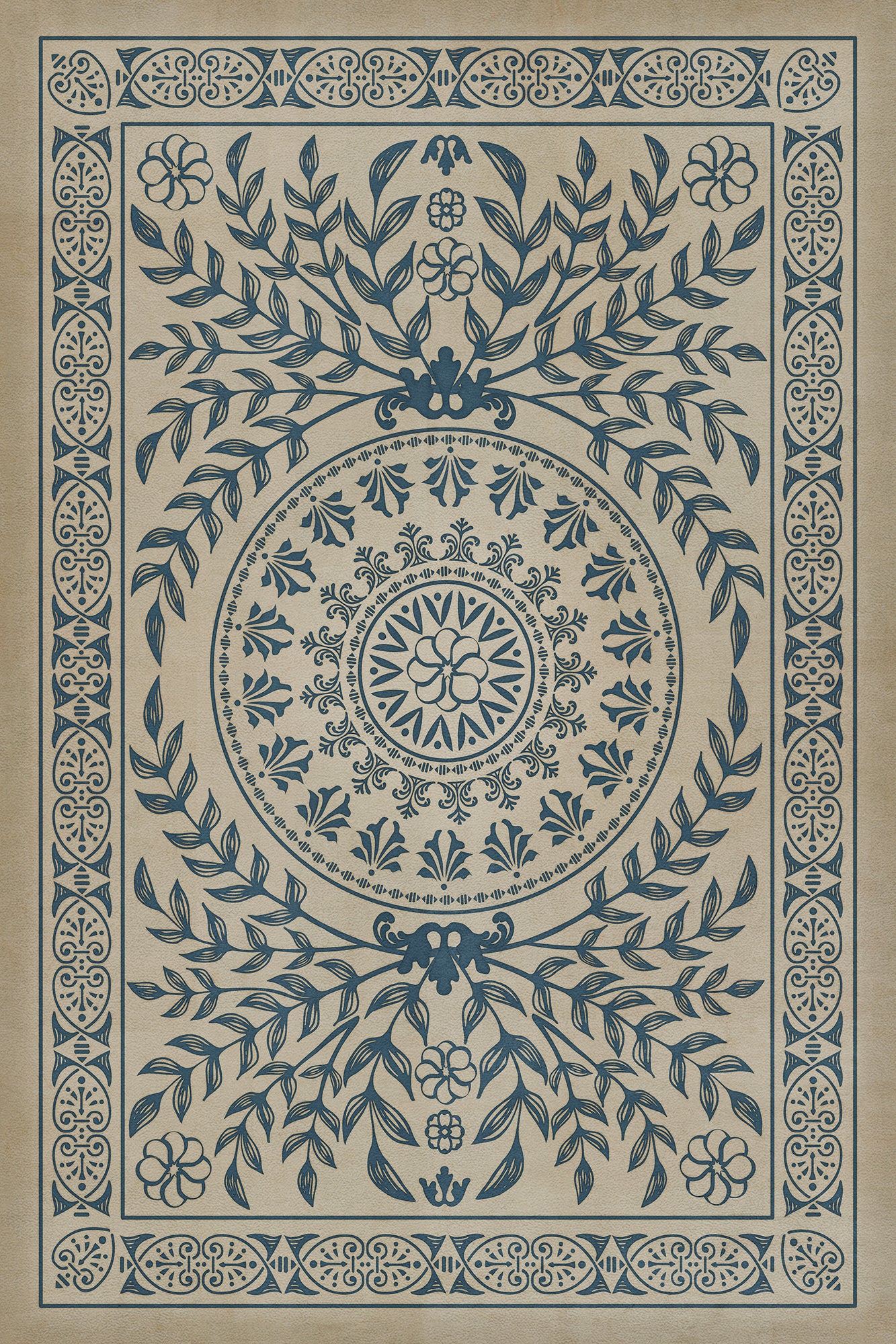 Pattern 40 Isola Bella 20x30 Vintage Vinyl Floorcloth
