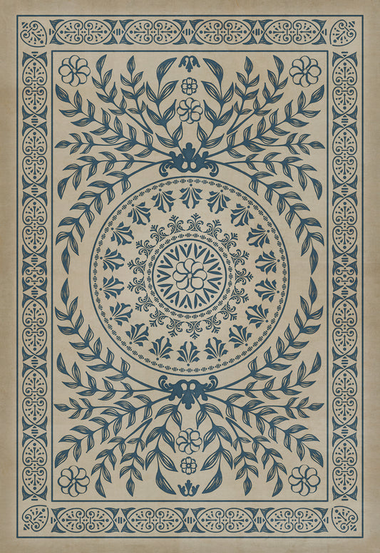 Pattern 40 Isola Bella 70x102 Vintage Vinyl Floorcloth
