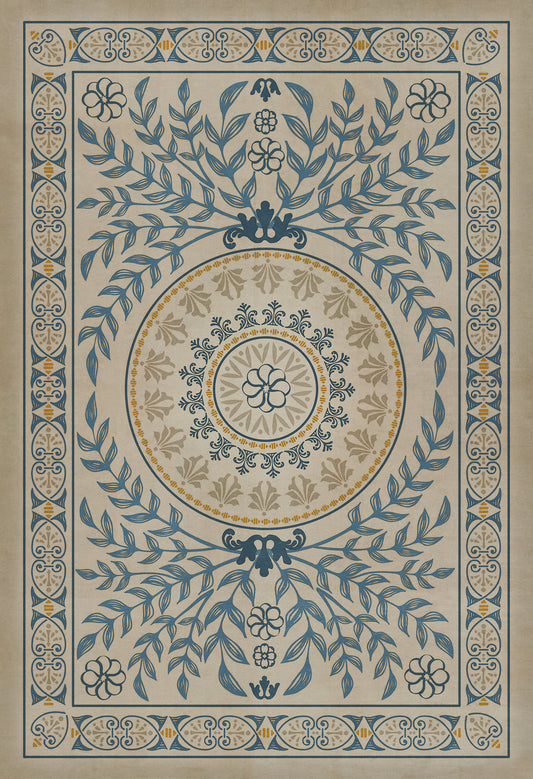 Pattern 40 Villa dEste 52x76 Vintage Vinyl Floorcloth