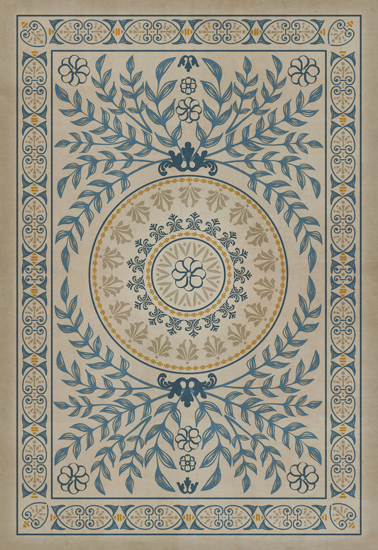 Pattern 40 Villa dEste 70x102 Vintage Vinyl Floorcloth