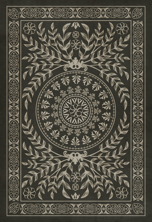 Pattern 40 Villa Lante 52x76 Vintage Vinyl Floorcloth