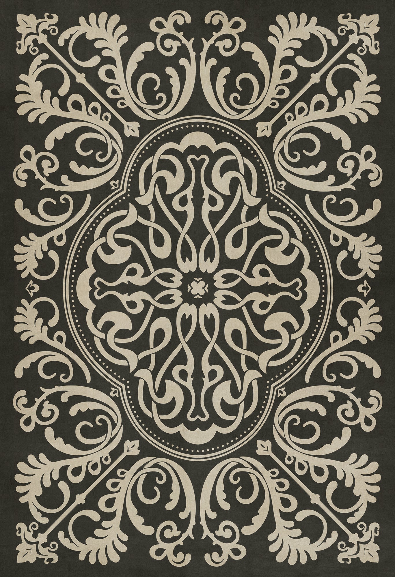 Pattern 39 Blackjack 52x76 Vintage Vinyl Floorcloth
