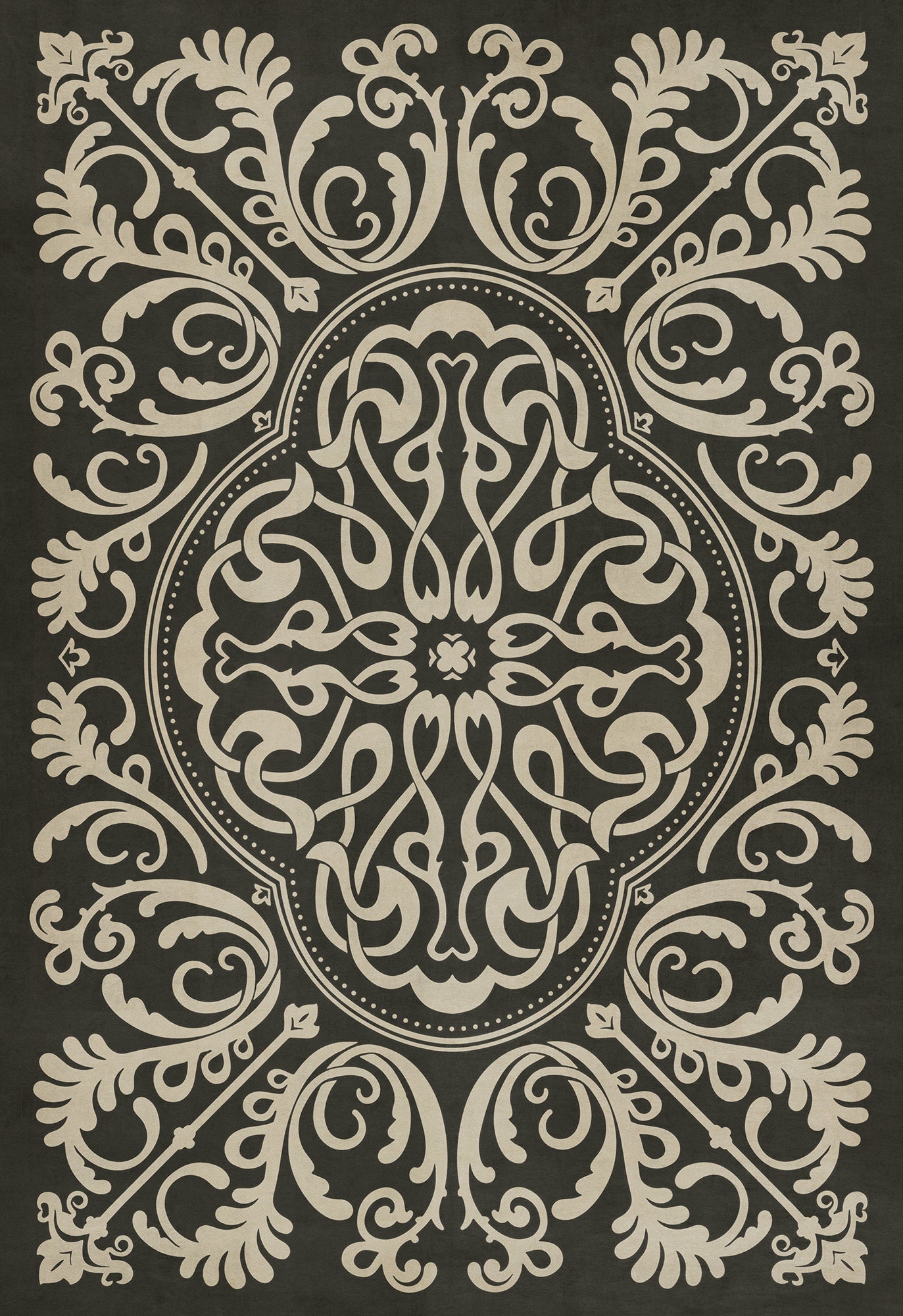 Pattern 39 Blackjack 70x102 Vintage Vinyl Floorcloth