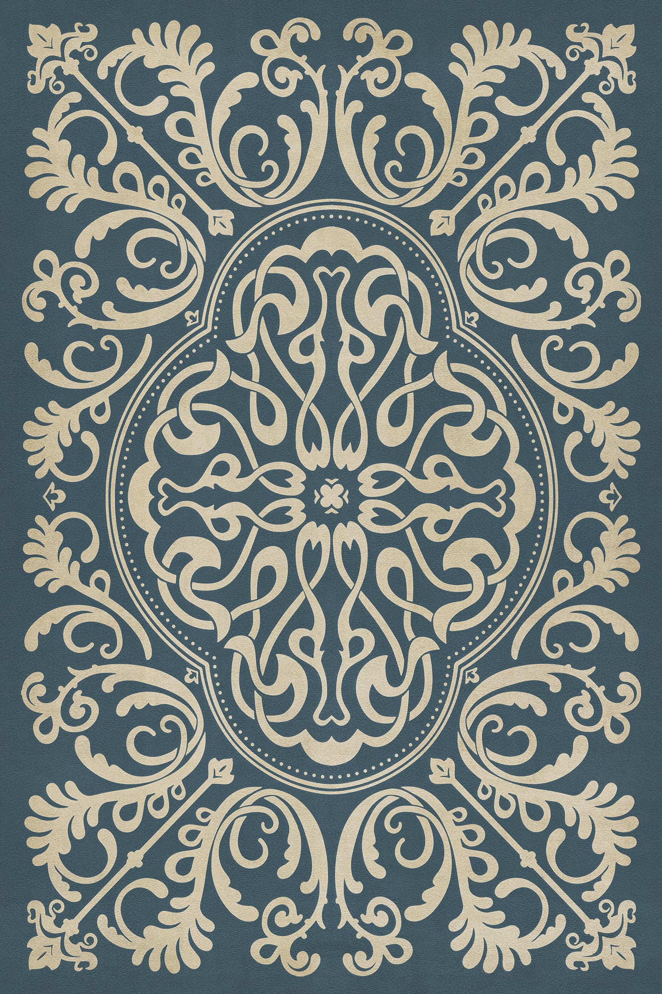 Pattern 39 Spades 20x30 Vintage Vinyl Floorcloth