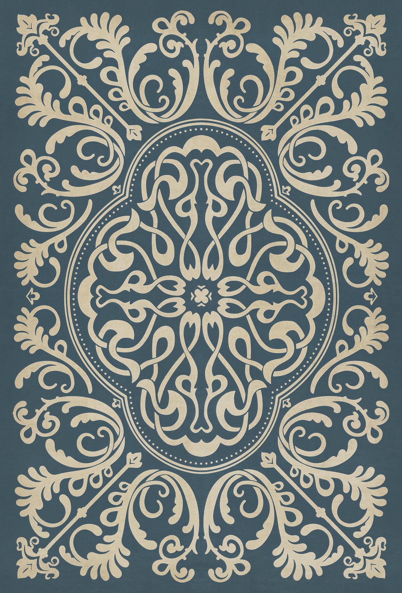 Pattern 39 Spades 38x56 Vintage Vinyl Floorcloth
