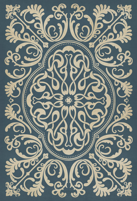 Pattern 39 Spades 52x76 Vintage Vinyl Floorcloth