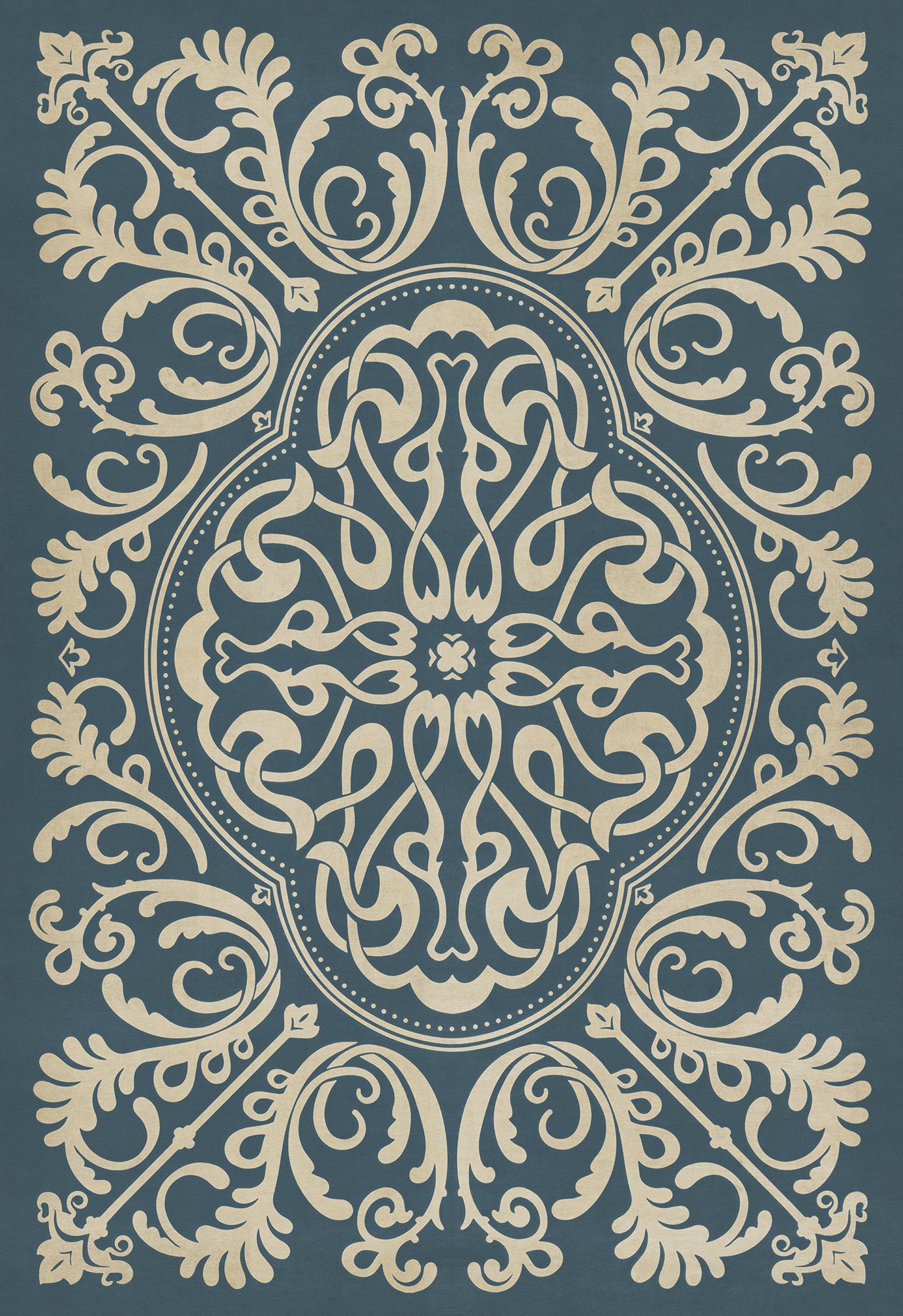 Pattern 39 Spades 70x102 Vintage Vinyl Floorcloth