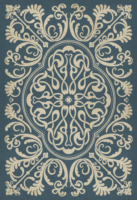 Pattern 39 Spades 70x102 Vintage Vinyl Floorcloth